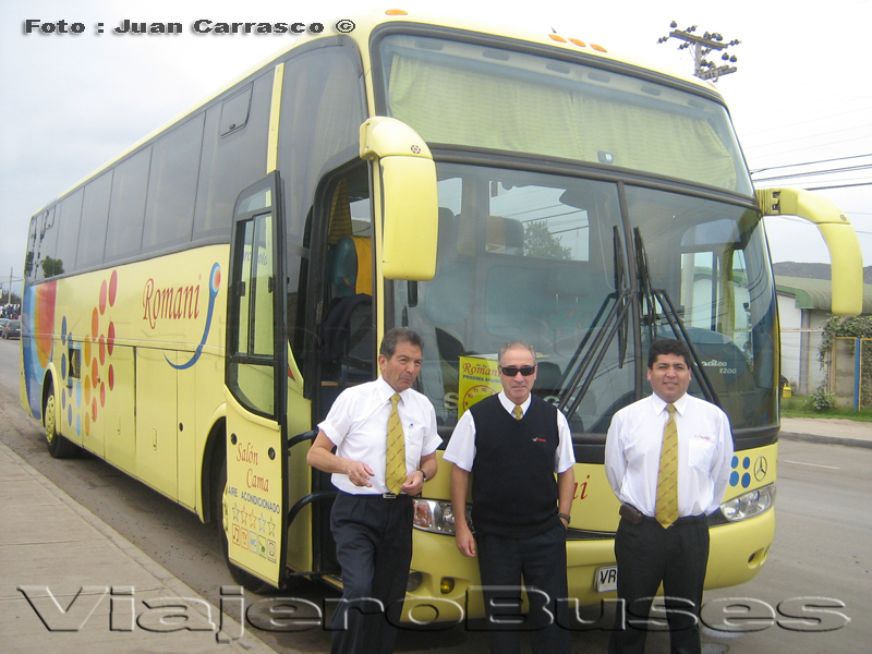 Marcopolo Paradiso 1200 / Mercedes Benz O-400RSE / Romani -  Conductores: Sr. Mario Saglie, Sr. Carlos Loyola - Asistente: Sr. Juan Araya