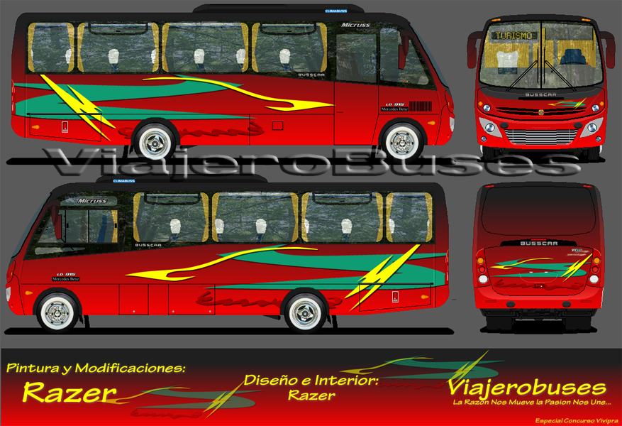 Busscar Micruss / Mercedes Benz LO-915 / Turismo - Diseño: Julio Baez