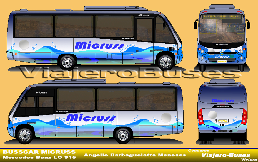 Busscar Micruss / Mercedes Benz LO-915 / Turismo - Diseño: Angello Barbaguelatta