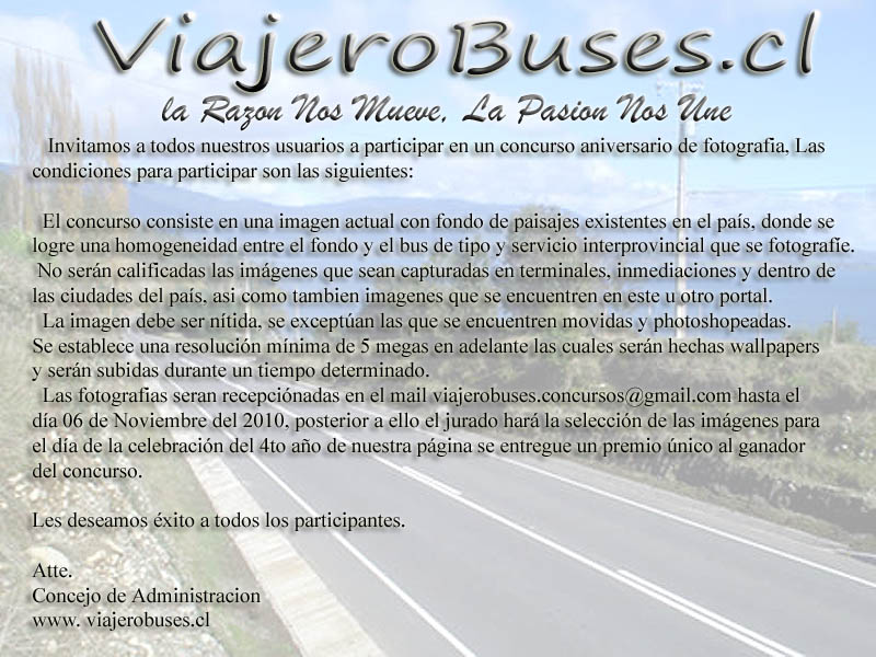 Concurso de Fotografia ViajeroBuses